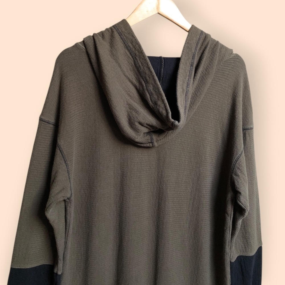Free People Movement Oversized Long Length Hooded Sweatshirt Olive Women’s Large - Picture 10 of 13
